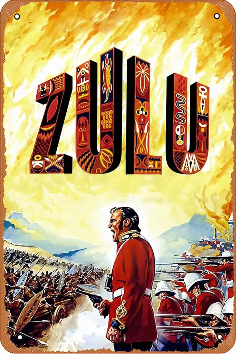 

Zulu (1964) металлический жестяной плакат по мотивам фильмов, винтажный художественный Настенный декор 12x8 дюймов