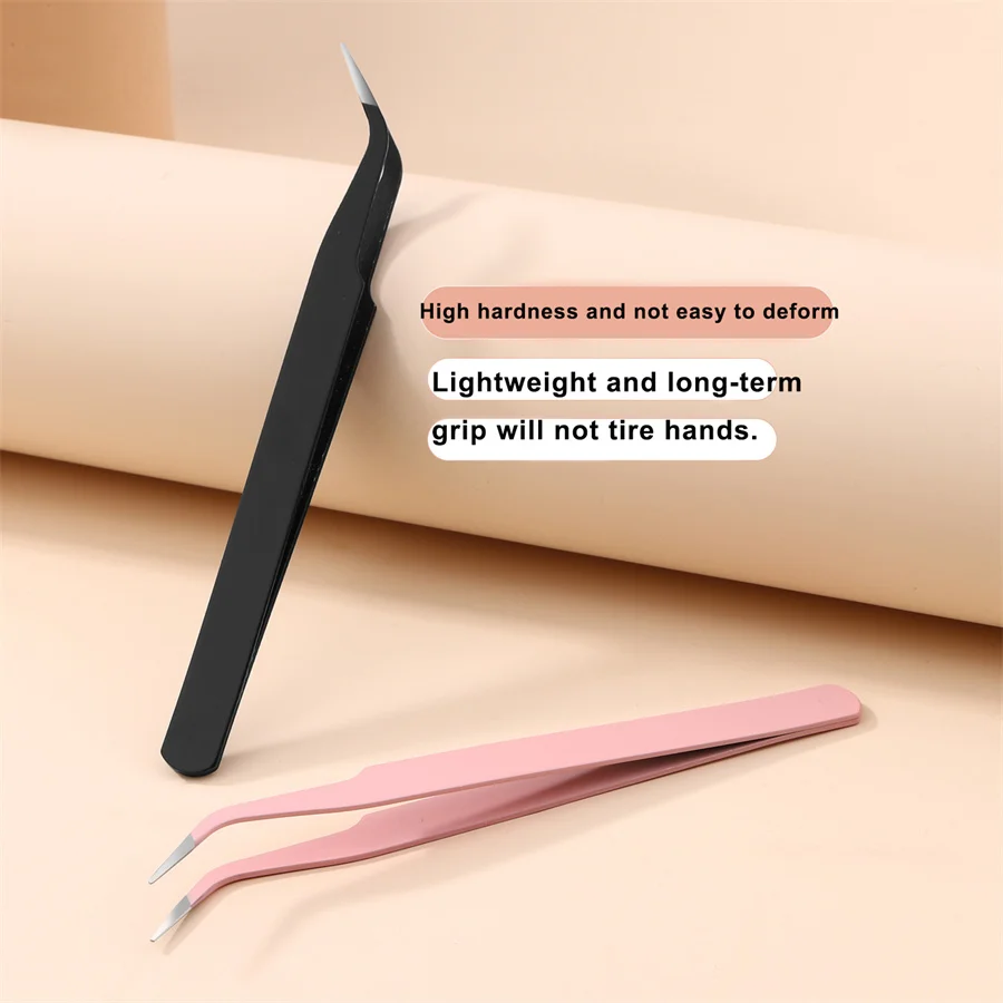 Pincettes à faux cils, 1 pièce/4 pièces, Clips coudés pour débutants, haute précision, ensemble d'outils de greffage sûrs