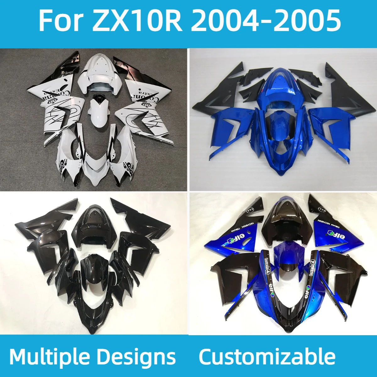 For Kawasaki ZX 10R 2004 2005 ABS Plastic Fairings ZX10R 04 05 Motorcycle Body Cover Fairing Kit