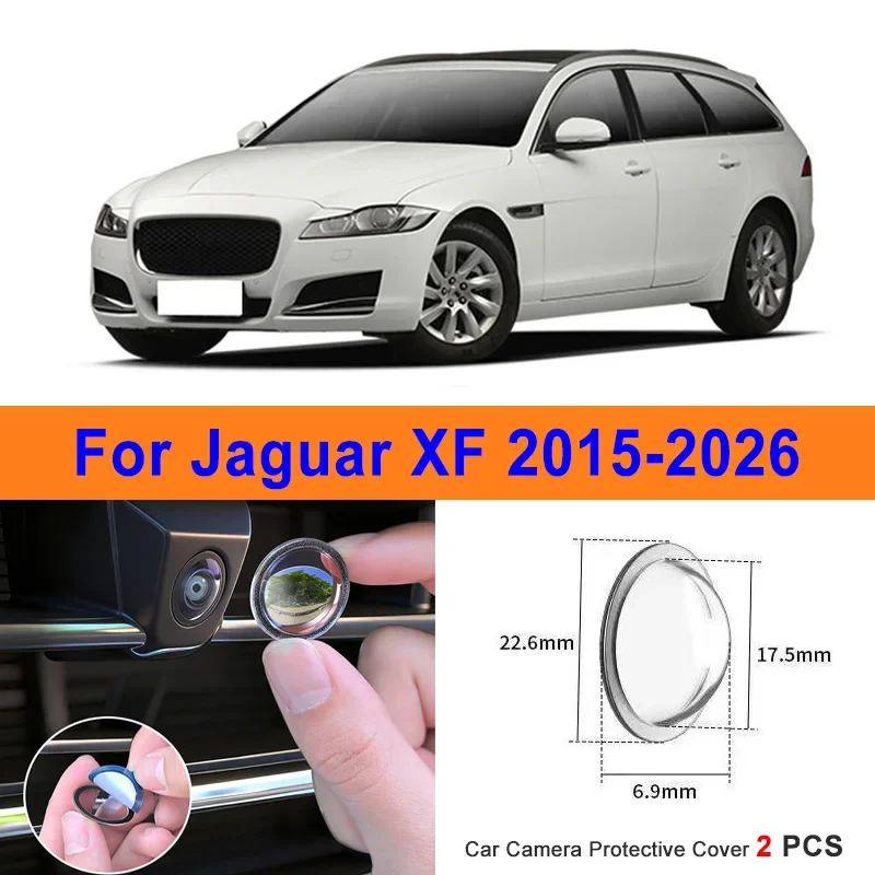

360 Reverse Image Car Camera Cover Anti-Scratch PC Lens Protector Stickers For Jaguar XF 2015-2026 2Pcs