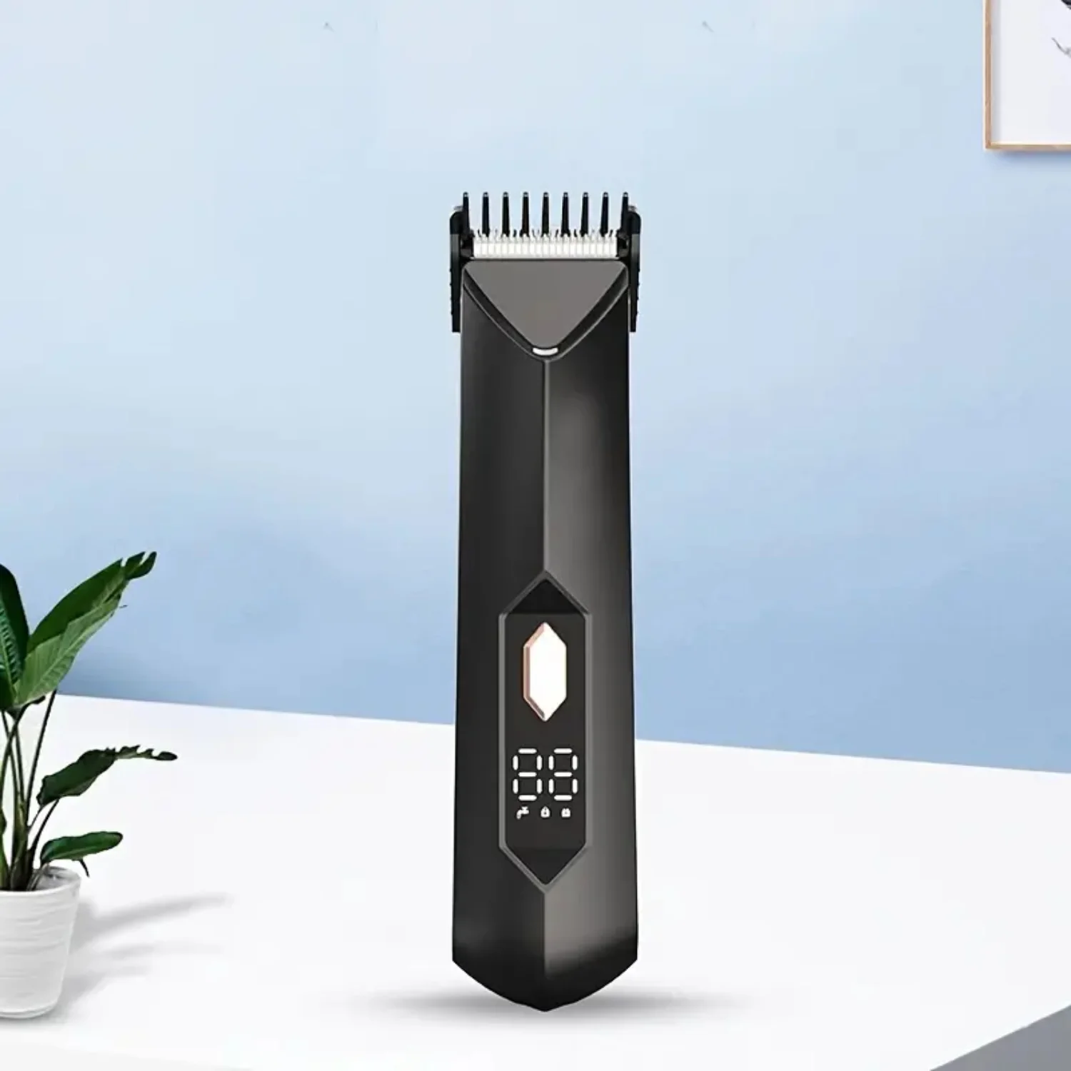 Electric Groin Hair Trimmer for Men with Replaceable Ceramic Blade Heads, USB Rechargeable, Waterproof Male Hygiene Razor