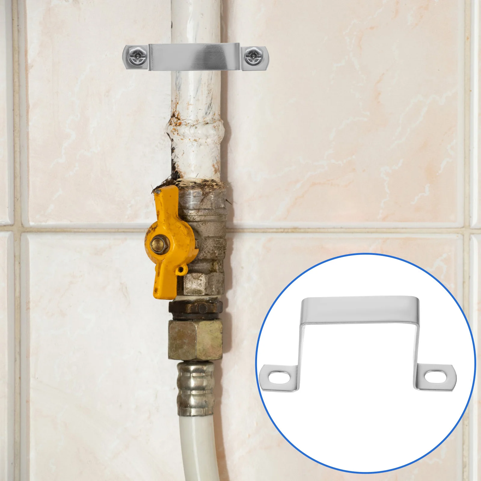 Stainless Steel Square Tube Clamps Heavy Duty U-Shaped Metal Clips For Fence Railing Pipe Fastening Bracket Hardware