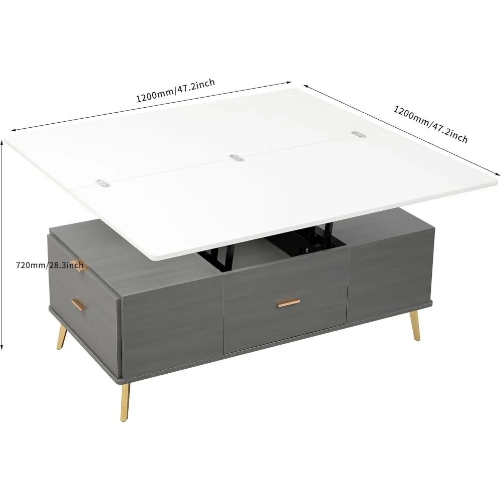 Coffee Table, Multi-Functional Tables with Drawers, Lift Top Coffee Table