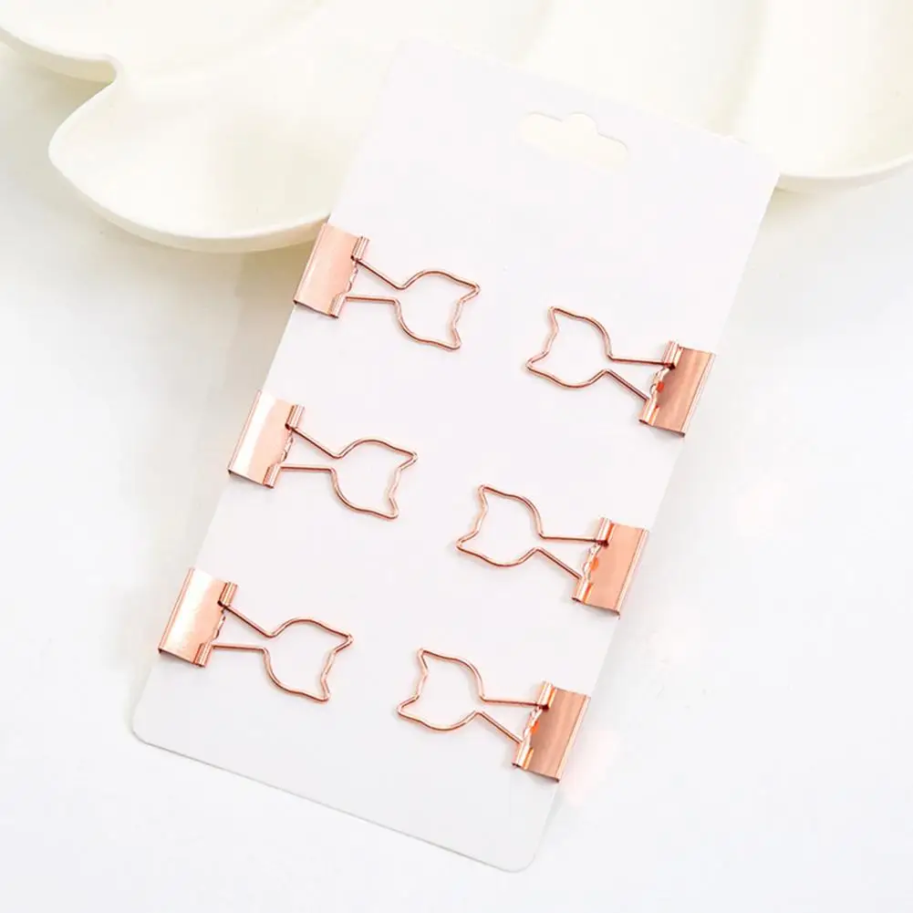 Clips en métal en forme de flamant rose, 6 pièces, clips en métal de forme mignonne, pinces de reliure colorées à serrage solide pour documents scolaires, photos de bureau