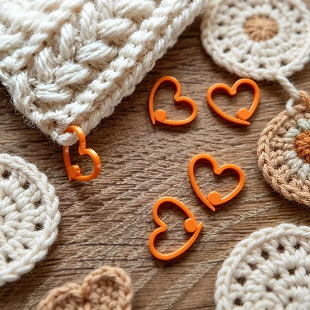 10/20/30PCS Plastic Crochet Stitch Markers Reusable Handmade Yarn Knitting Stitch Markers Heart Shape No-Scratch