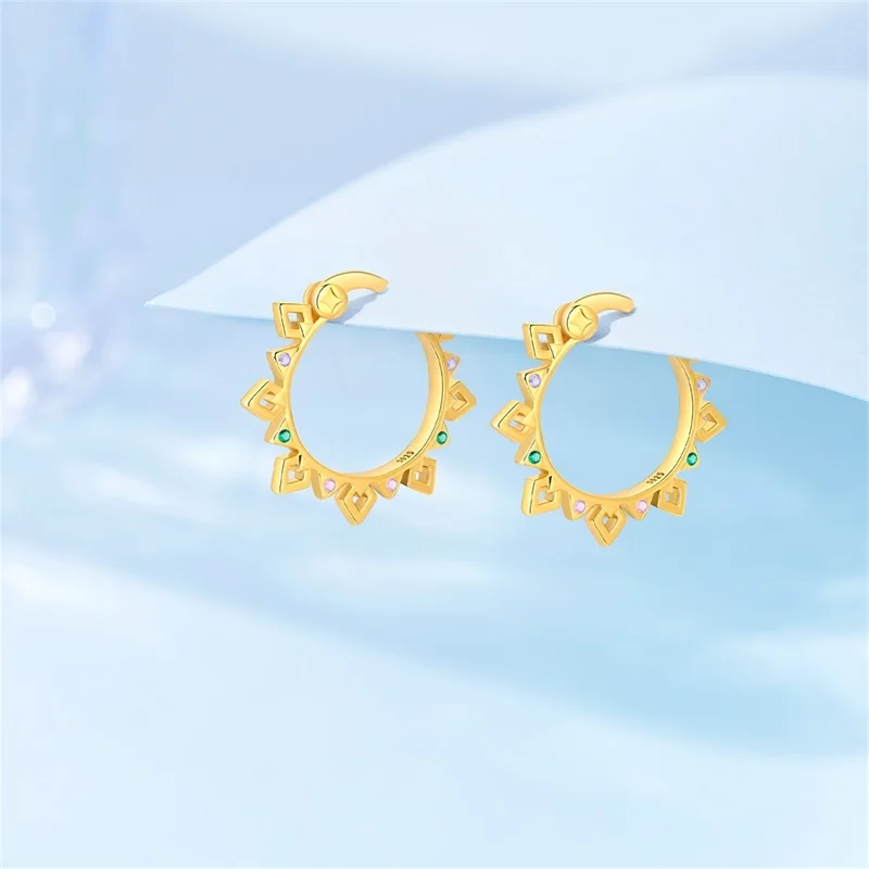 Boucles d'oreilles en argent Sterling 925 pour femmes, boucles d'oreilles dorées et scintillantes en Zircon CZ, bijoux fins, cadeaux pour fête d'anniversaire
