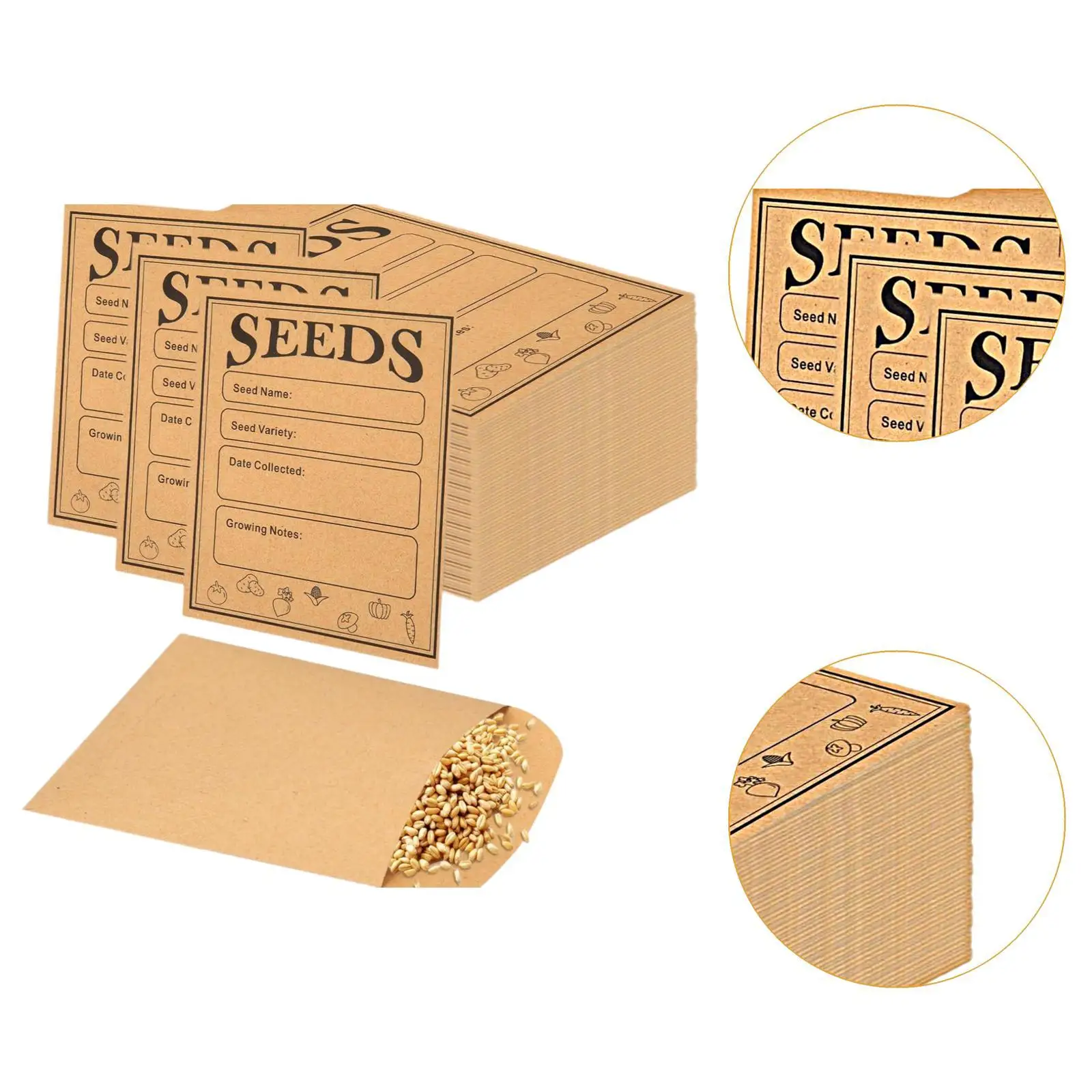 50 Pieces Seed Storage Envelopes Small Resealable Envelopes for Vegetable Plants Garden Seeds Collection Seed Flower Storage