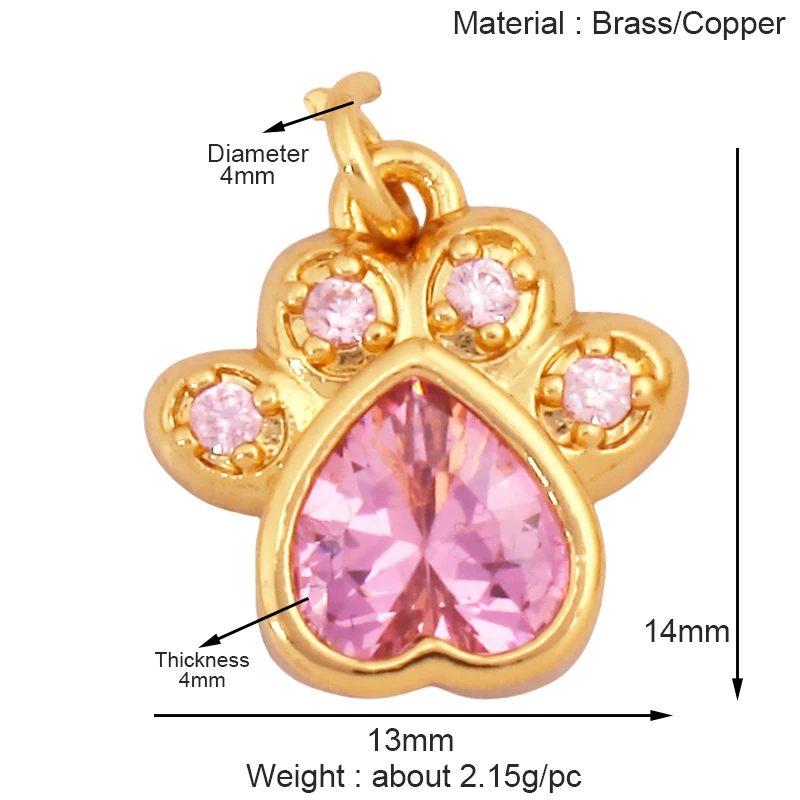 لطيف القط الكلب الأرنب الدب الحصان الأسد الحيوان سحر قلادة ، حقيقي 18 كيلو مطلية بالذهب قلادة سوار مكونات المجوهرات لوازم S25 #2