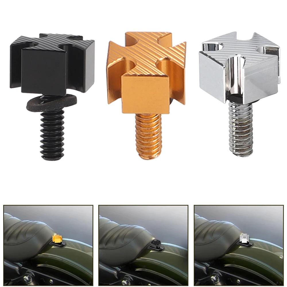 

Motorcycle Black/Silver/Gold 1/4" Seat Cross Mount Screw Bolt 6mm For Harley Touring Road King Street Glide Softail Dyna