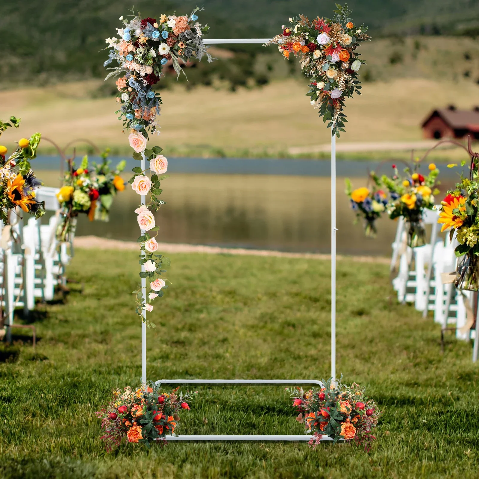 Rectangular Wedding Decoration Arch Metal Stand 2x1.05M Wedding Props Home Decoration