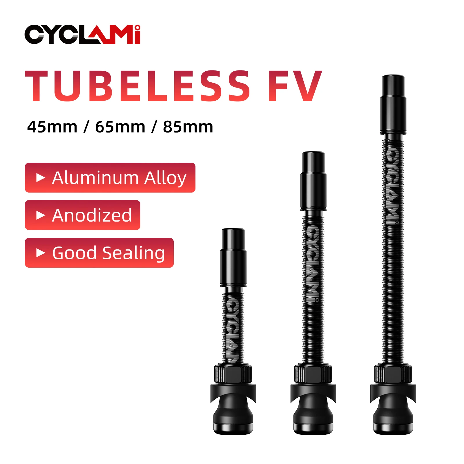 CYCLAMI 45 65 85 mm Tubeless Valves Bicycle Aluminum Alloy Presta Nipples Removable Core Air Valve For Road MTB Mountain Bike image 5