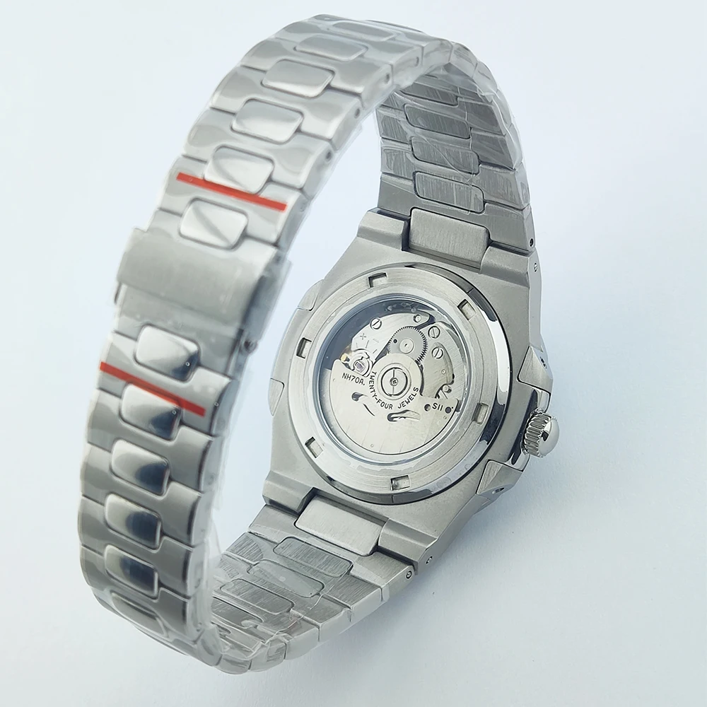 nh70 Watch Green Luminous No logo Watch Sapphire Crystal nh70 Movement Watch Stainless Steel Case Customable logo