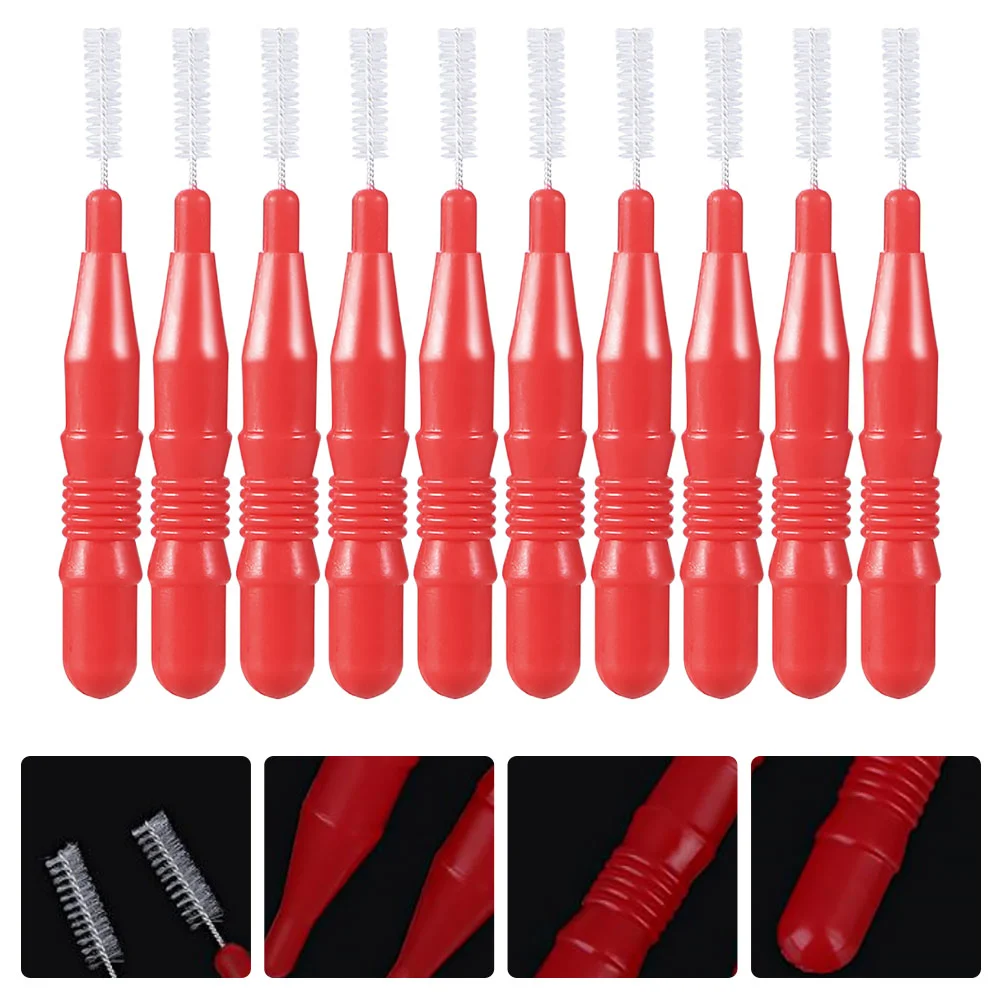 50 Pcs Dental Floss Interdental Brush Oral Care Accessory Teeth Cleaning Accessories Plastic Hygiene Tool Red