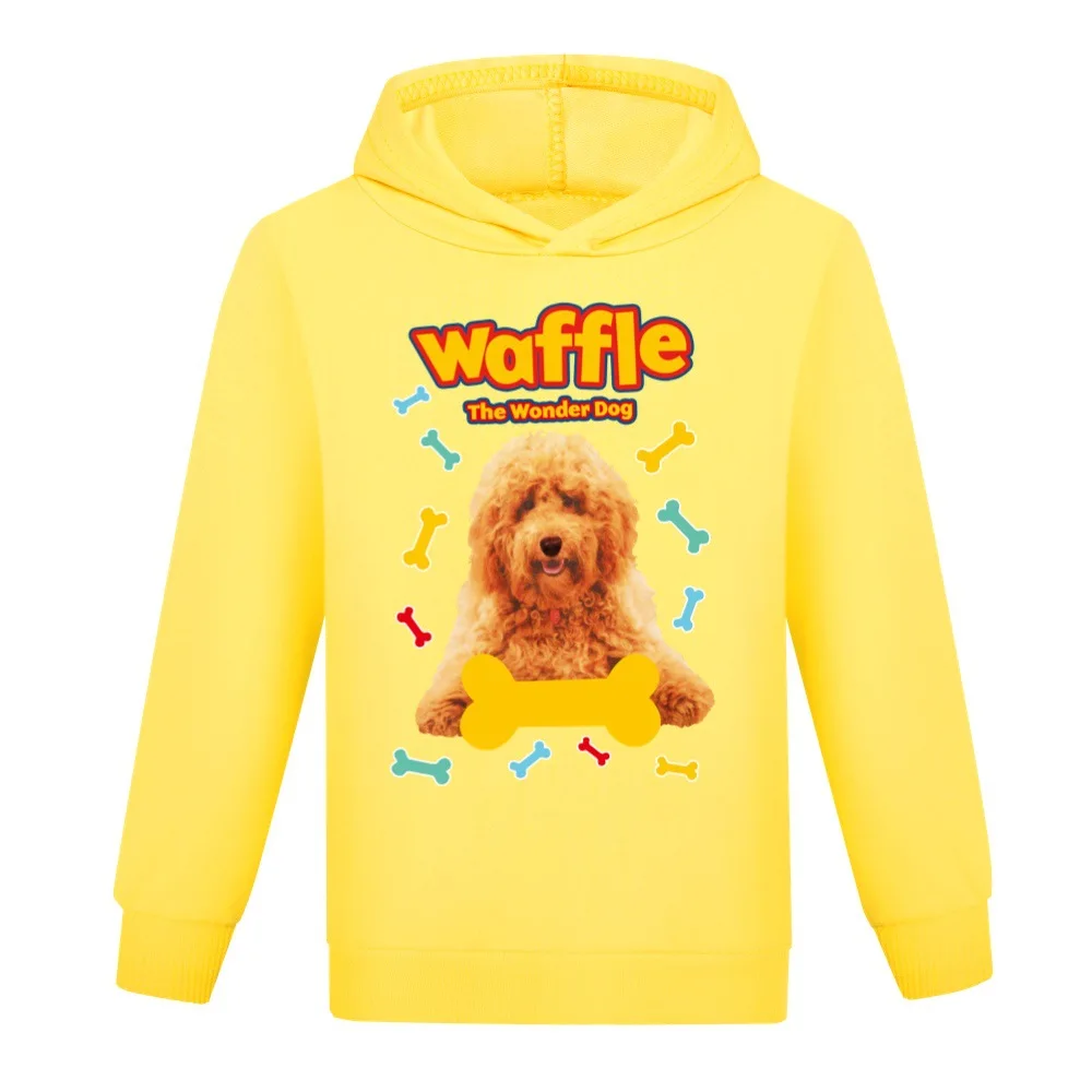 Waffle The Wonder Dog Hoodie Kids Cartoon Waffle Clothes Girls Hooded Sweatshirts Boys Long Sleeve Coats Children Casual Jumper