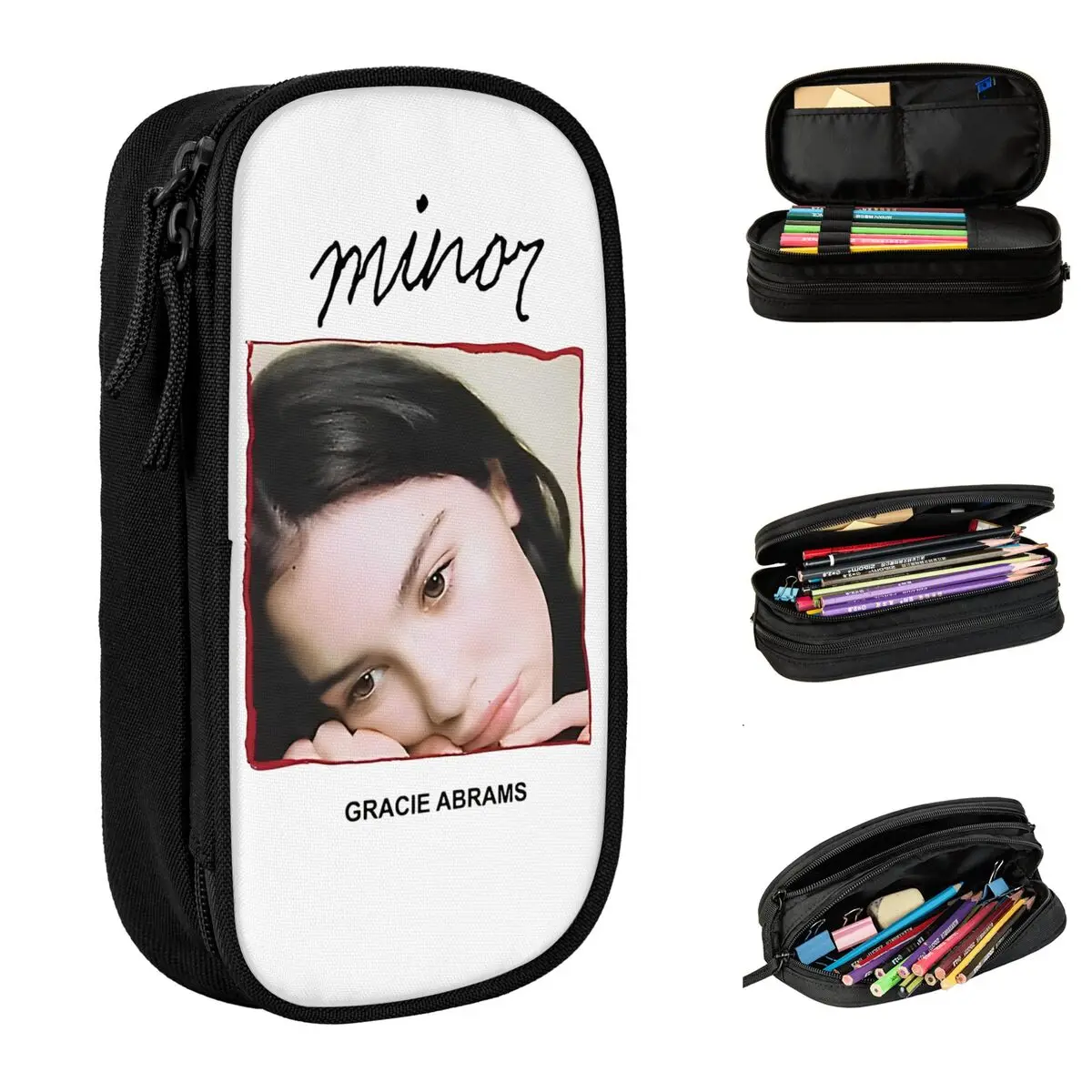 

Gracie Abrams Minor Pencil Case New Pen Box Pencil Bags Girls Boys Large Storage Students School Zipper Pencil Box