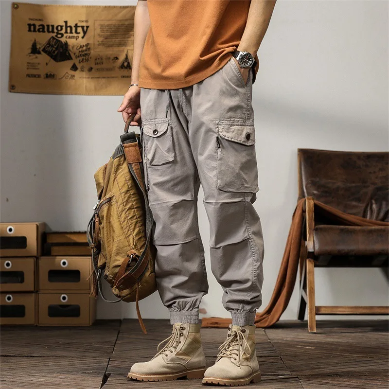 

Male 2025 New Spring and Autumn American Retro Thin Fashion Loose Solid Color Straight Leg Bundle Versatile Casual Work Pants