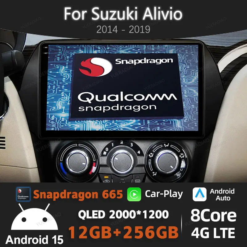 

Android 15 Carplay Auto For Suzuki Alivio Ciaz 2014 - 2019 Car Radio Multimedia Video Player Head Unit 4G LTE 5G WIFI QLED 2 DIN