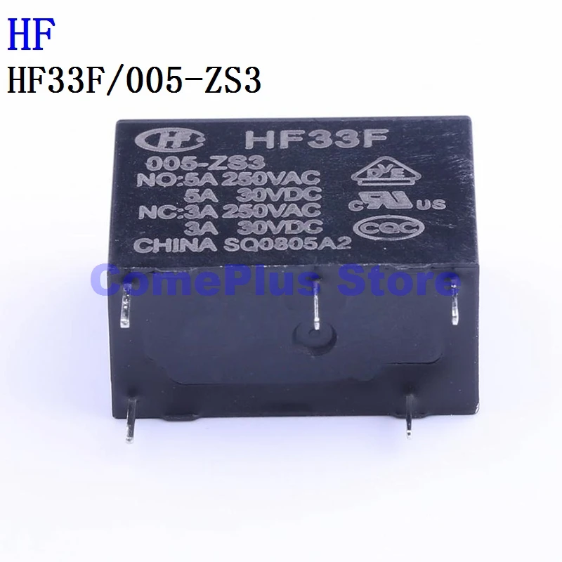 Relé hf33f/005-zs3 do poder do hf 012 024 5v 12v 24v, 5pcs