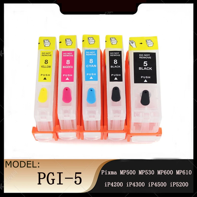 Vilaxh pgi-5 refillable pgi-5 cli-8 ink cartridge with chip for canon Pixma MP500 MP530 MP600 MP610 iP4200 iP4300 iP4500 iP5200