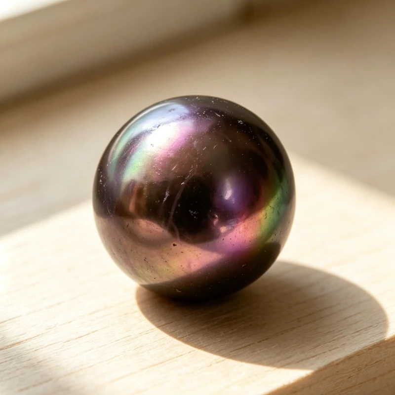 16-17mm Natural Black Round Loose Pearl No Hole