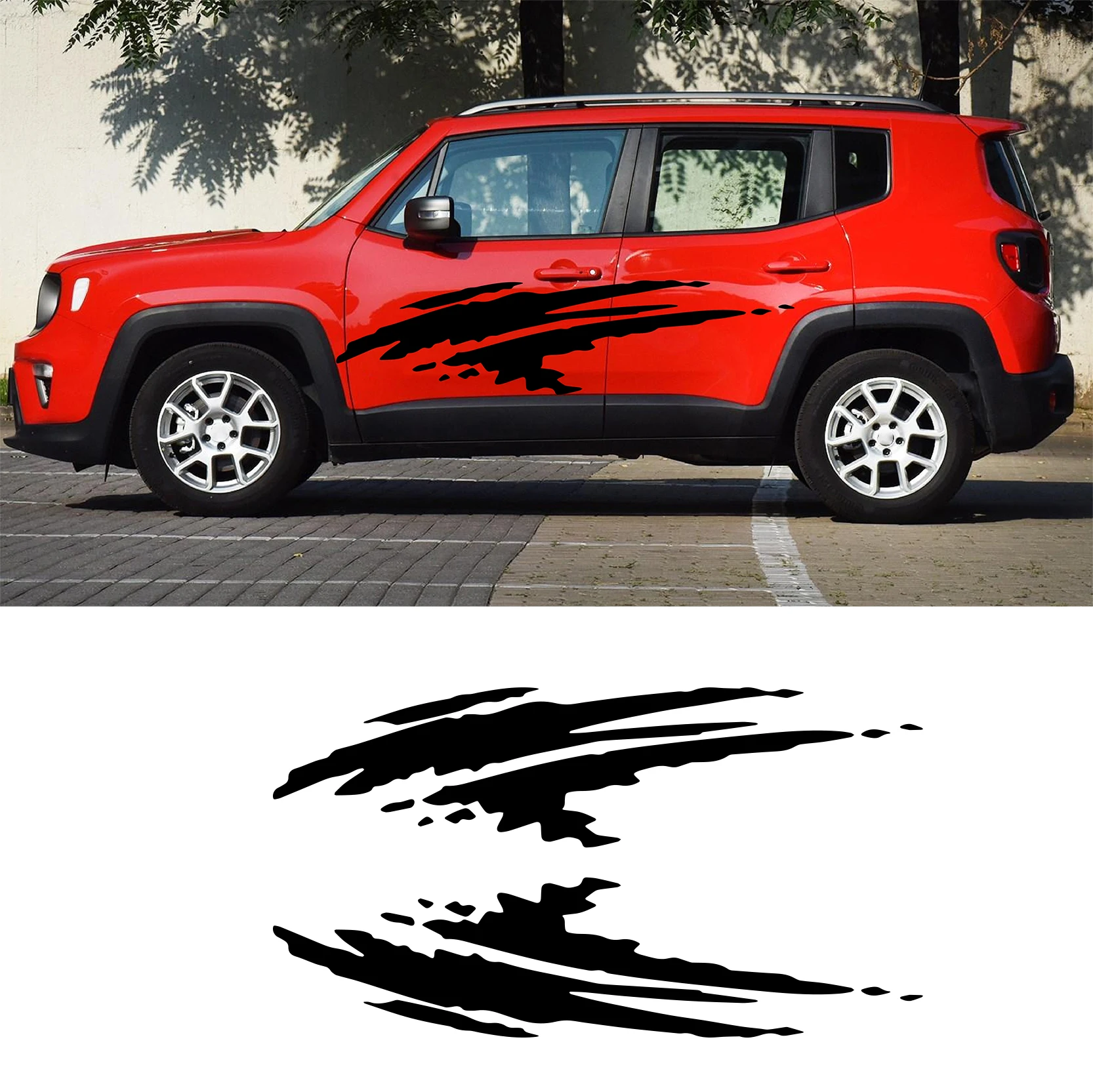 2Pcs Totem Car Pvc Sticker Mud Splash Decal 2M Scratch Occlusion Vinyl Sticker Graphic Stripe For Jeep Wrangler