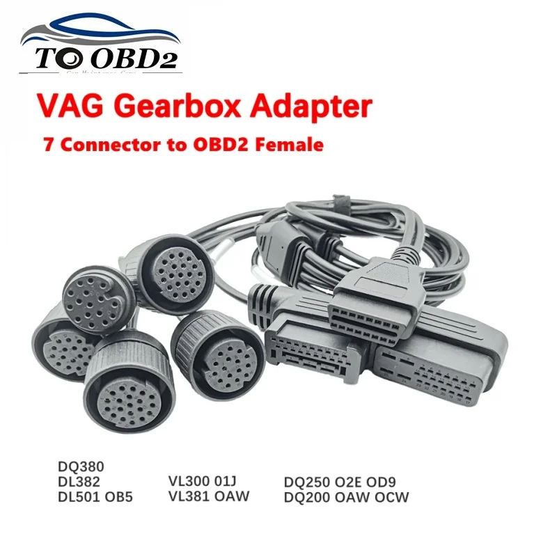 7-In-1 Kit Gear Box Adapter Cables for VAG OBD2 Converter Cable for DQ250 DQ200 VL381 VL300 DQ500 DL501 Car Diagnostic Tools