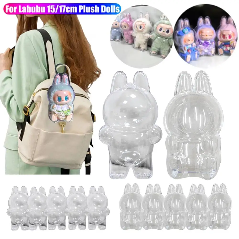 Per LABUBU Custodia protettiva Custodia protettiva V1 V2 Ciondolo Scatola portaoggetti per bambola Custodia antipolvere per Labubu Custodia trasparente Accessori per bambole