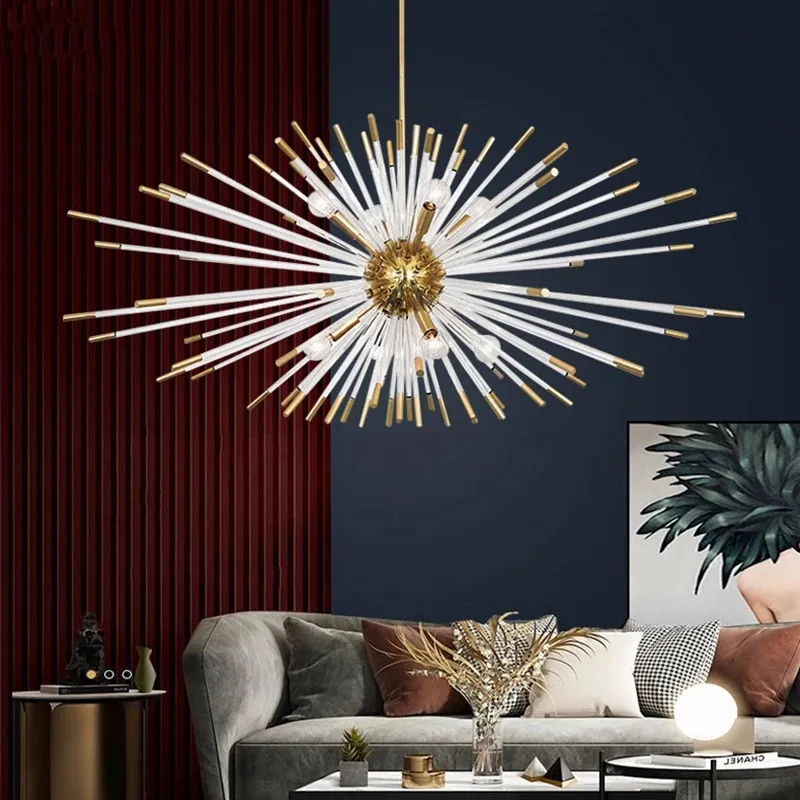 

New modern crystal chandelier for living room creative design hanging light fixture gold luxury home decor led cristal lamp