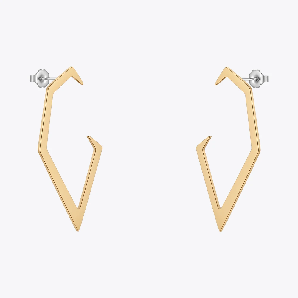 

ENFASHION Pendientes Geometry Stud Earring For Women Stainless steel Gold Color Original Aretes V Shape Design Jewelry E221465