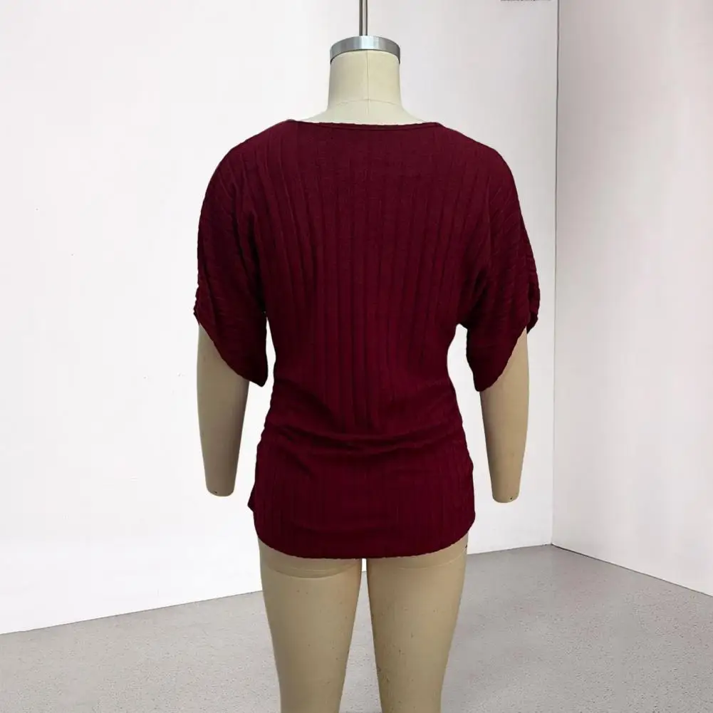 

Autumn And Winter Women's Pullover V-neck Solid Screw Lantern Long Sleeve Sweater Knitted Bottom Casual Pure Color Pullover Tops