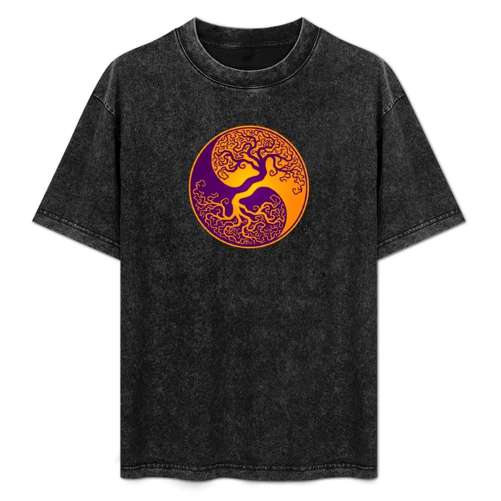 

Purple and Yellow Tree of Life Yin Yang T-Shirt Summer Holiday T-Shirt