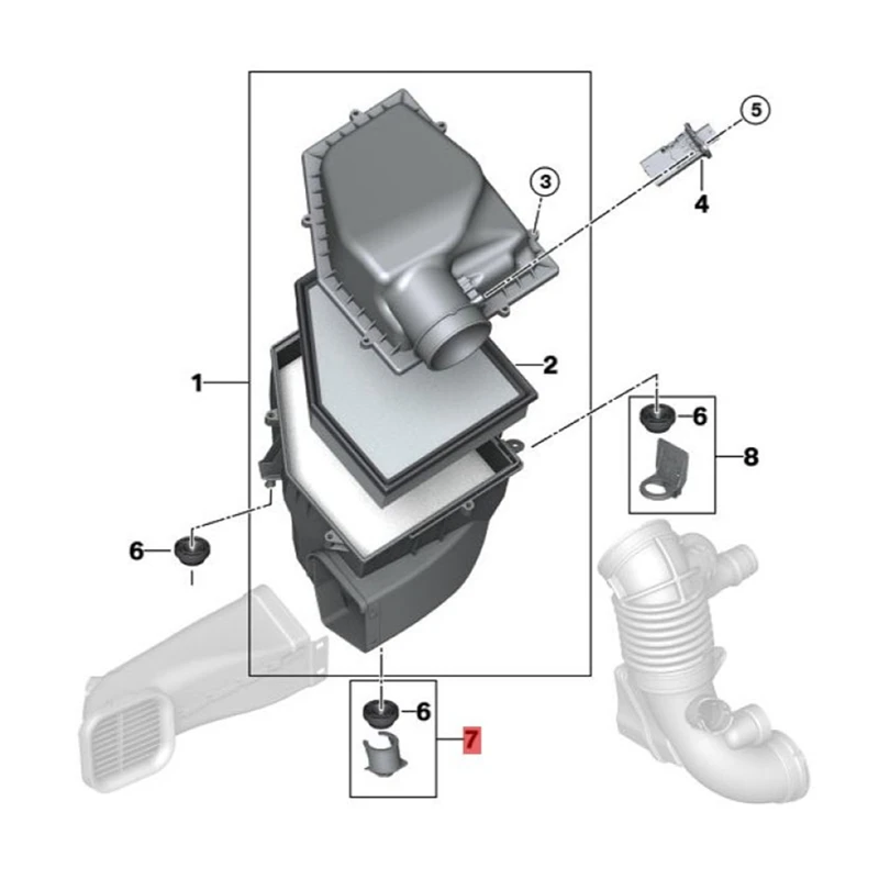 Car Accessories Intake Silencer Bracket Air Silencer Bracket 13718587566 For BMW X5 G05 X6 G06 X7 G07 2018-2022 Fixed Clip