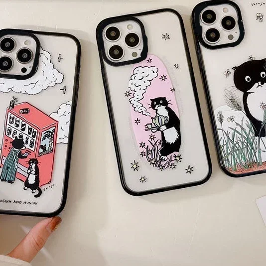

Teapot Black Cat Acrylic Phone Case Cover for IPhone 14 13 12 11 15 Pro Max Case for IPhone 15 Pro Max