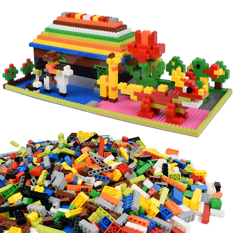 300 or 500pcs/lot Bulk Building Blocks Single Color 15 Colors Optional Children\'s Toys Compatible with Lego Toys for Children