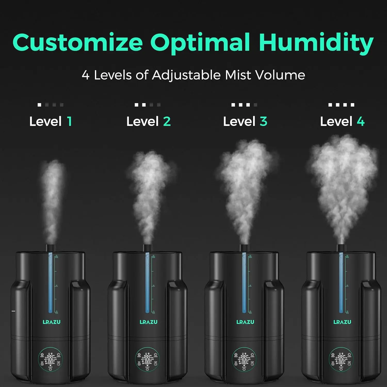 6L/1.59Gal Humidifier for Plants, Reptile Fogger Mister with Precise Temp & Humidity Probe/Expandable Hose, Smart