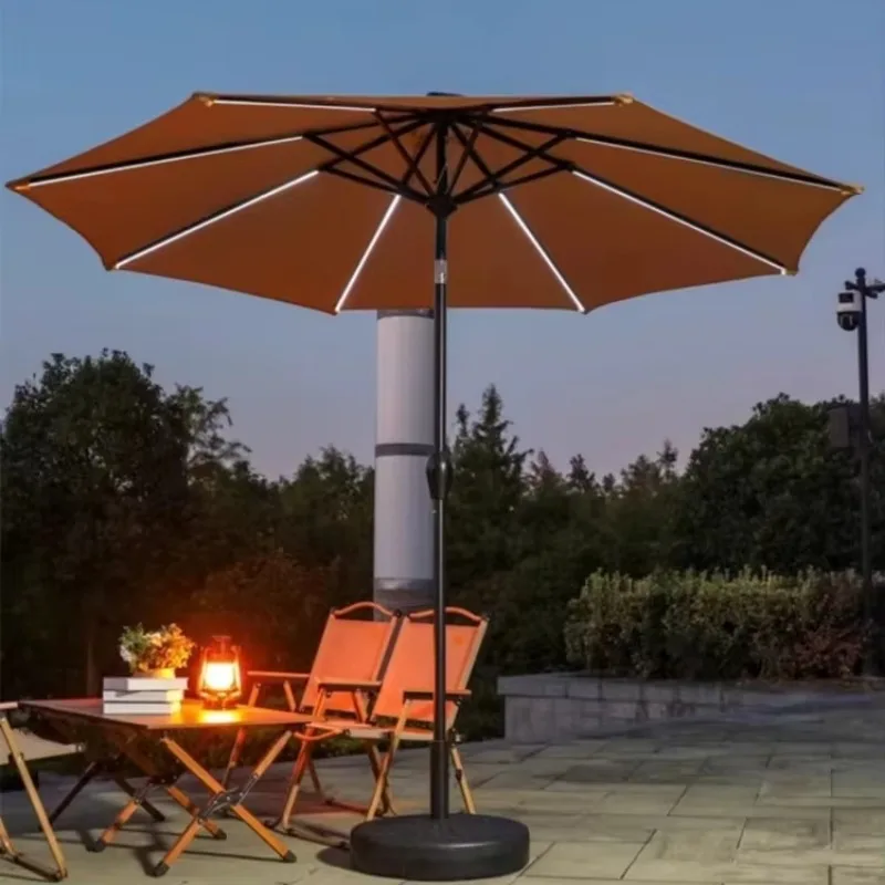 Solar-Powered LED Sun Umbrella for Patio Yard Camping Outdoors IP65 Rated for Landscape Application