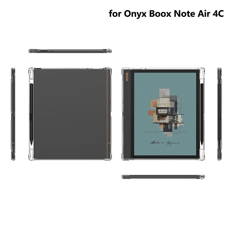 透明な耐衝撃性TPUバックカバー,耐衝撃性保護シェル,柔軟なソフトカバー,オニキスブーックスノートエア4 c 4c