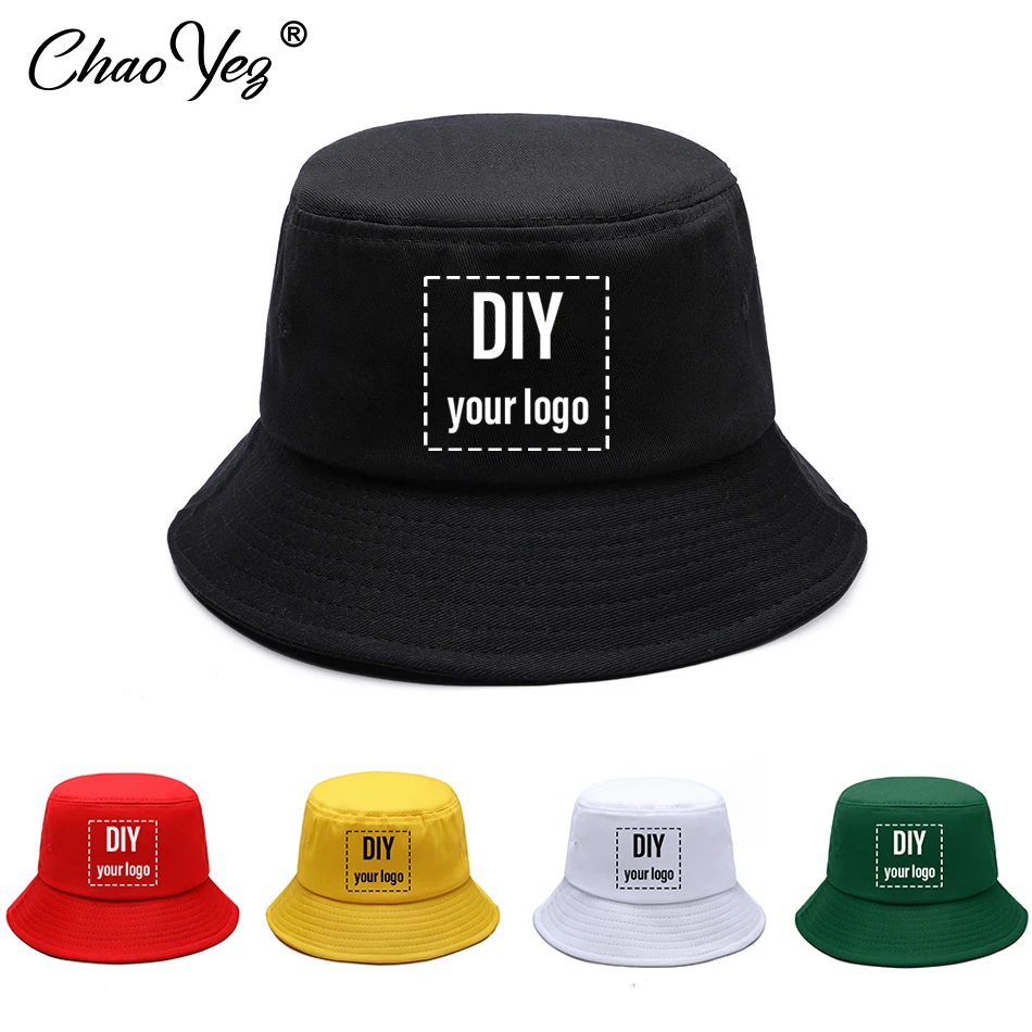 

Custom Logo Fashion Bucket Hats Men Women DIY Cotton Outdoor Reversible Fisherman Caps Beach Fishing Hat Girl Boy Print Logo Hat