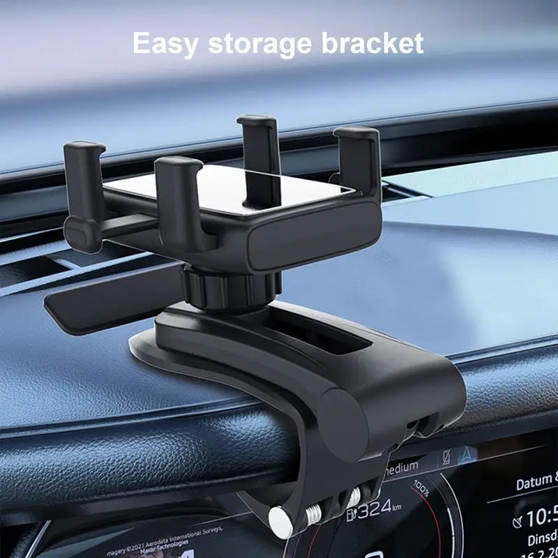 Car Phone Holder Mount 360 Degrees Rotation Car Dashboard Holder Sliding Track Car Accessories For Dashboard Installation Fits 4