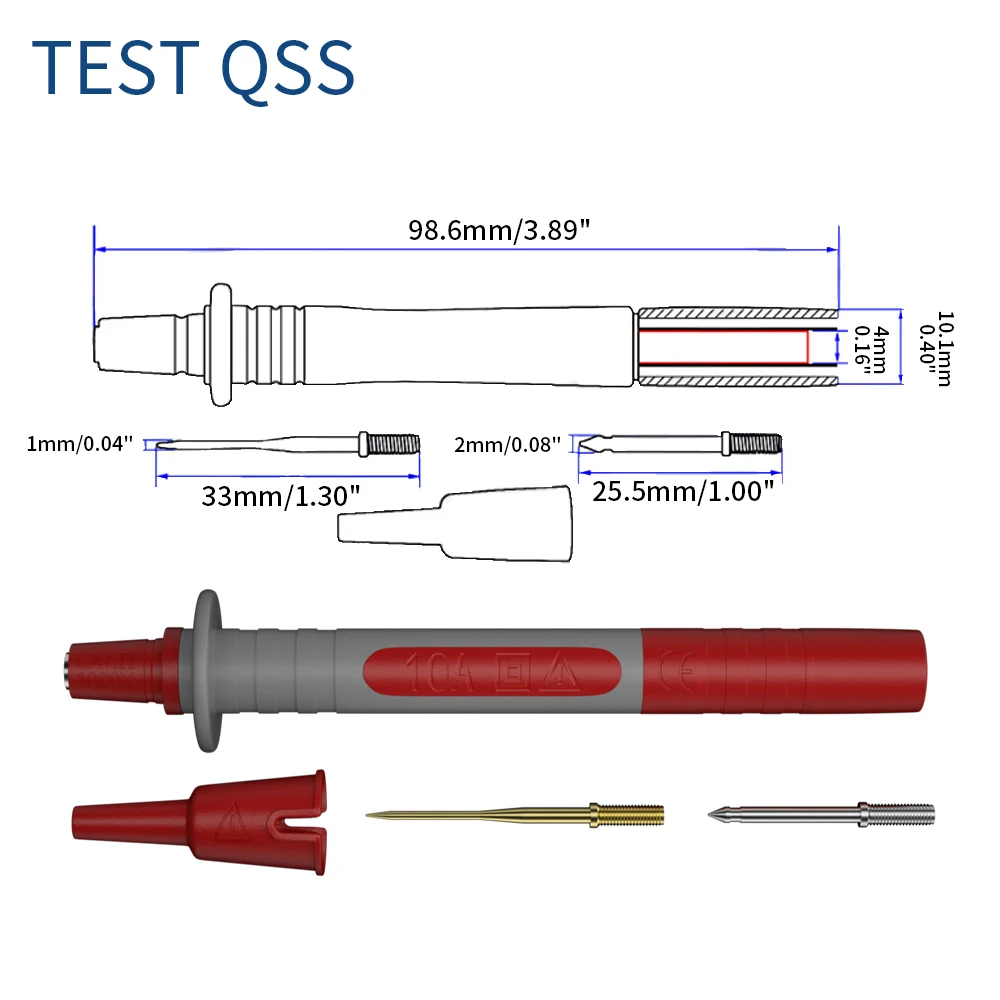 Imagem -03 - Qss-digital Multímetro Teste Leva Kit Sonda de Teste Elétrico Conjunto com Clipes Jacaré Fio Piercing Volta Pin Qt0082