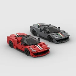 MOC Ferraried488 pista racing sports car Vehicle Speed Champion Racer Building Blocks Brick Creative Garage Toys for Boys