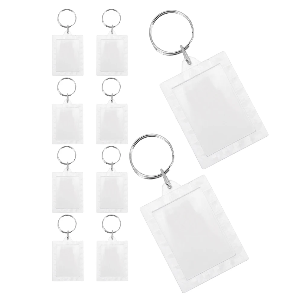 

20pcs Photo Frame Keychain Clear Acrylic Blank Keychains Lightweight Durable DIY Insert Suitable Home Office School Portable