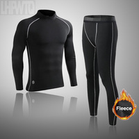 High collar Winter Men Ski Thermal Underwear Sets Quick Dry Functional Compression Tracksuit Tight Snowboarding Tops and Pants