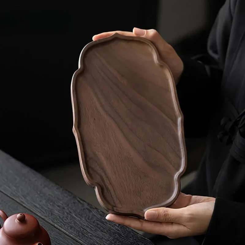 

High End Black Walnut Wood Dry Brew Table Tea Tray Pot Bearing Holder Ancient Dry Soaking Table Pot Base Chinese Tea Ornaments