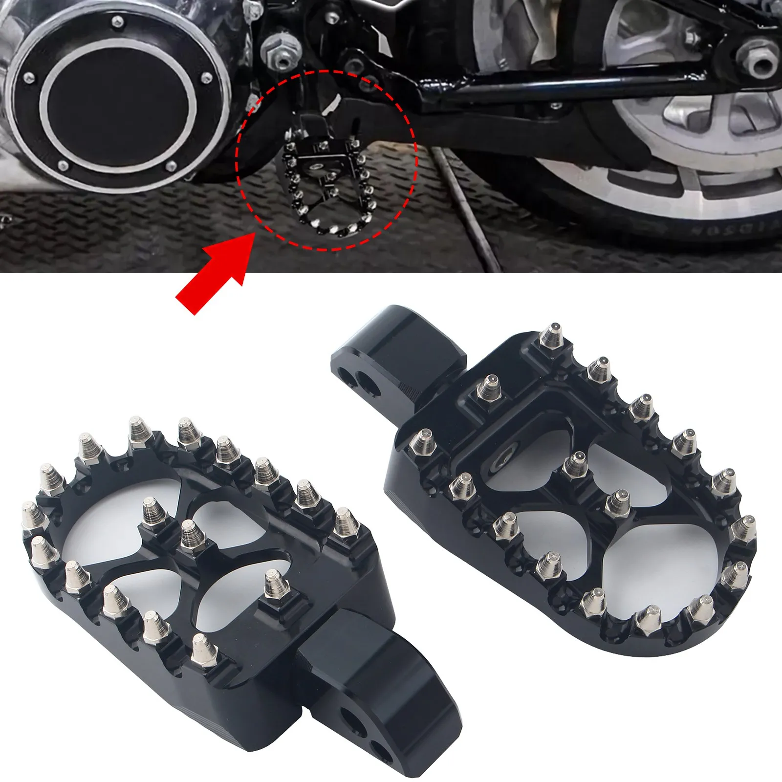 For Harley-Davidson Softail 2018-UP oot Pegs Motorcycle Footpegs Driver Passenger Front/Rear CNC