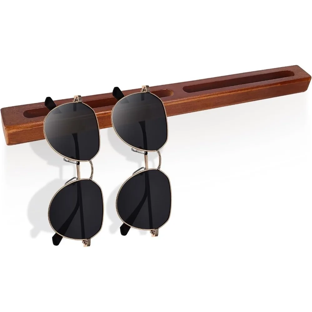 Wooden Wall Mount No Drill Sunglasses Eyeglasses Holder Storage Rack for Home Bedroom Bathroom Organizer Bathroom Accessories