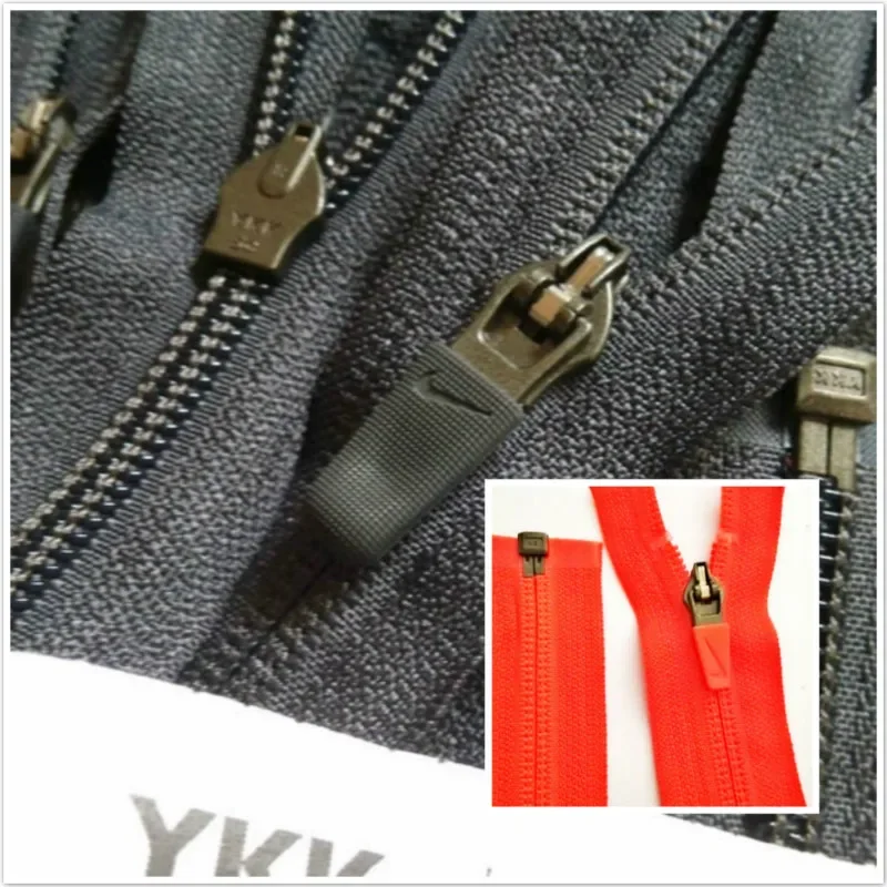 5# Ykk Zipper Nylon Coil Grey Orange Single Open End Sportswear Jacket Repair Clothing Sewing Accessories