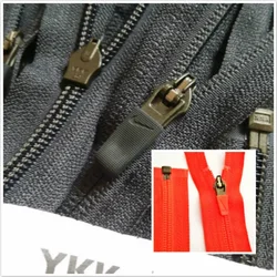 5# Ykk Zipper Nylon Coil  Grey Orange Single Open End Sportswear Jacket Repair Clothing Sewing Accessories