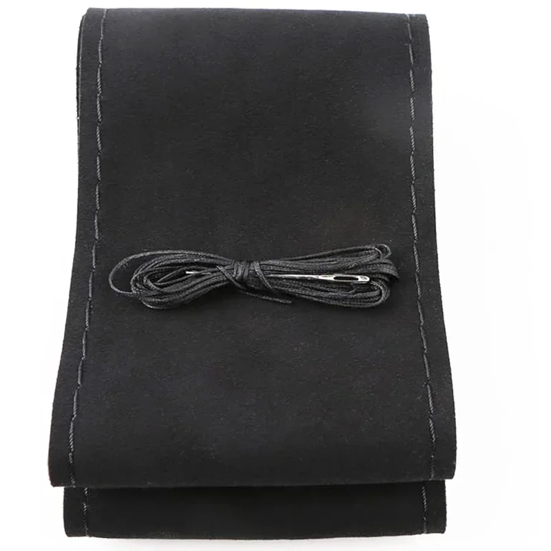 الجلد المدبوغ غطاء عجلة قيادة السيارة العالمي 38 سنتيمتر غطاء عجلة قيادة السيارة الجلود الأجزاء الداخلية تجديل غطاء لعجلة القيادة #6