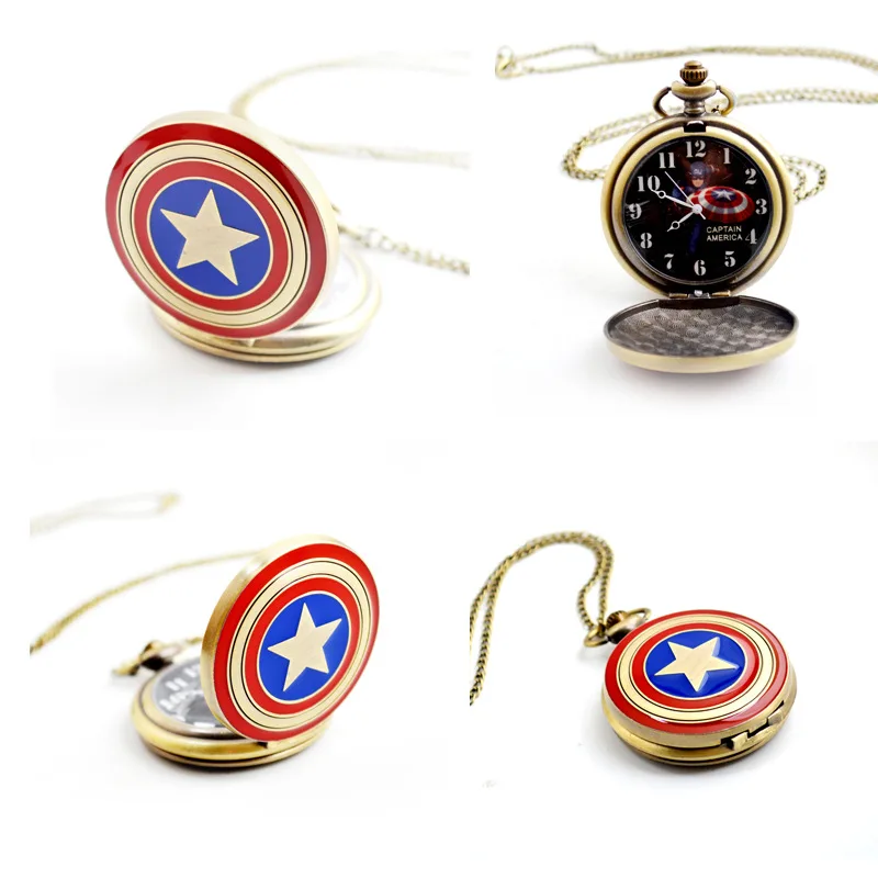 Cartoon Hero Team Man Style Metal Pocket Watch Fashion Pendant For Men And Women